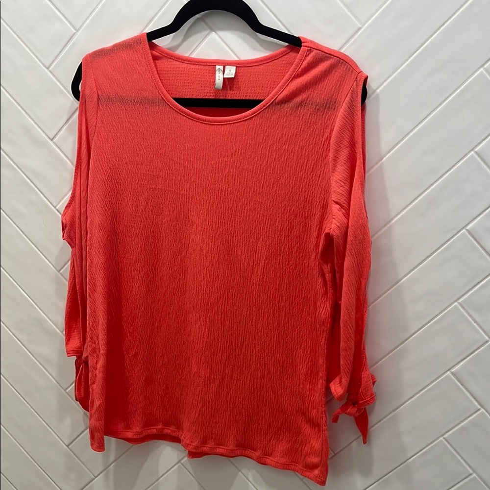 Cato Bright Coral open shoulder Bouse